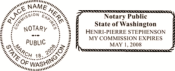 Notariy Stamps and seals for the state of Washington